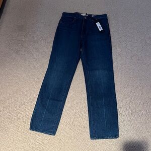 Nili Lotan Straight Leg Jean NWT Size 28, high waist, Dark wash